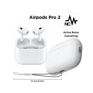 Wireless Earbuds Pro 2 Bluetooth TWS Earphones with Silicon Protective Pouch Noise Cancellation Waterproof Headphones Touch Sensor Type C Charging Gaming Music Calling Earbuds for Android IOS Devices White